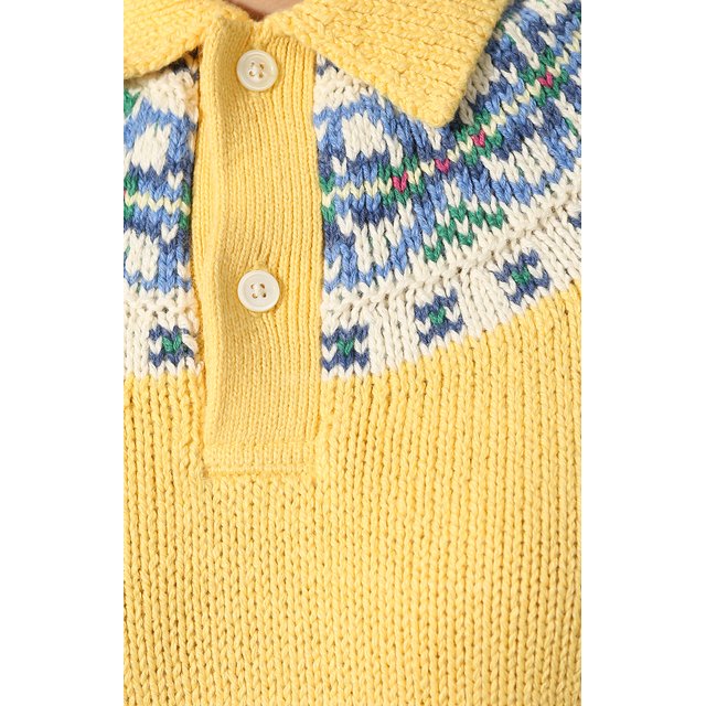 Хлопковое поло Polo Ralph Lauren 211752621, цвет жёлтый, размер 42 - фото 5