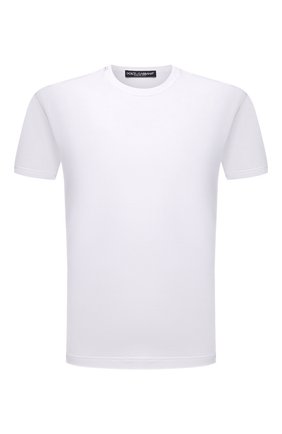 Мужская хлопковая футболка DOLCE & GABBANA белого цвета по цене 27550 руб., арт. G8JX7T/FU7EQ | Фото 1 Мужская хлопковая футболка DOLCE & GABBANA белого цвета, арт. G8JX7T/FU7EQ | Фото 1 (Материал внешний: Хлопок; Статус проверки: Проверено, Проверена категория; Рукава: Короткие; Длина (для топов): Стандартные; Принт: Без принта; Стили: Кэжуэл; Региональные ограничения белый список (Axapta Mercury): RU)