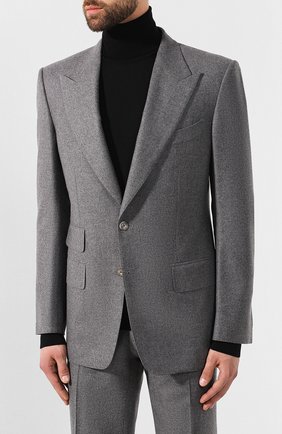 Мужской шерстяной костюм TOM FORD серого цвета по цене 346500 руб., арт. 631R10/21AL43 | Фото 2 Мужской шерстяной костюм TOM FORD серого цвета, арт. 631R10/21AL43 | Фото 2 (Материал подклада: Шелк, Купро; Материал внешний: Шерсть; Рукава: Длинные; Костюмы М: Однобортный; Стили: Классический)