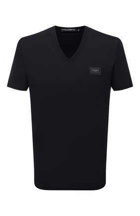 Мужская хлопковая футболка DOLCE & GABBANA темно-синего цвета по цене 36300 руб., арт. G8KK0T/FU7EQ | Фото 1 Мужская хлопковая футболка DOLCE & GABBANA темно-синего цвета, арт. G8KK0T/FU7EQ | Фото 1 (Статус проверки: Проверена категория, Проверено; Длина (для топов): Стандартные; Материал внешний: Хлопок; Рукава: Короткие; Принт: Без принта; Стили: Кэжуэл)