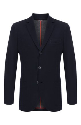 Мужской шерстяной пиджак LORO PIANA темно-синего цвета по цене 260500 руб., арт. FAI7802 | Фото 1 Мужской шерстяной пиджак LORO PIANA темно-синего цвета, арт. FAI7802 | Фото 1 (Рукава: Длинные; Длина (для топов): Стандартные; Материал внешний: Шерсть; 1-2-бортные: Однобортные; Пиджаки М: Приталенный; Случай: Повседневный; Стили: Кэжуэл; Кросс-КТ: Трикотаж; Статус проверки: Проверена категория)