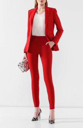 Женские брюки PHILIPP PLEIN красного цвета по цене 44820 руб., арт. WRT0696 | Фото 2 Женские брюки PHILIPP PLEIN красного цвета, арт. WRT0696 | Фото 2