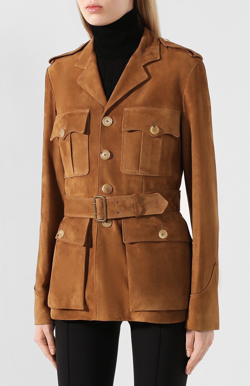 Женская коричневая замшевая куртка RALPH LAUREN купить в интернет ...