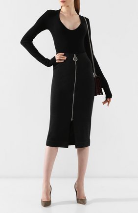 Женская шерстяная юбка GIVENCHY темно-серого цвета по цене 69250 руб., арт. BW40A030DM | Фото 2 Женская шерстяная юбка GIVENCHY темно-серого цвета, арт. BW40A030DM | Фото 2