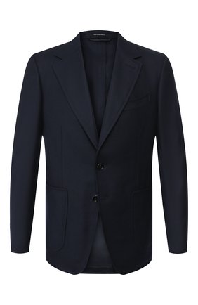 Мужской шерстяной пиджак TOM FORD темно-синего цвета по цене 319500 руб., арт. 631R14/10SP40 | Фото 1 Мужской шерстяной пиджак TOM FORD темно-синего цвета, арт. 631R14/10SP40 | Фото 1