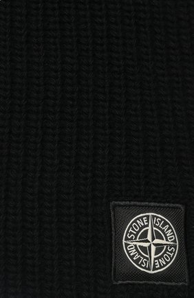 Мужской шерстяной шарф STONE ISLAND черного цвета по цене 13350 руб., арт. 7115N15B5 | Фото 2 Мужской шерстяной шарф STONE ISLAND черного цвета, арт. 7115N15B5 | Фото 2