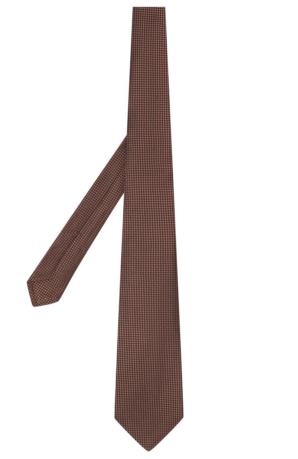 Мужской шелковый галстук KITON коричневого цвета, арт. UCRVKLC09F57 | Фото 2 (Принт: С принтом; Материал: Текстиль, Шелк; Статус проверки: Проверена категория)