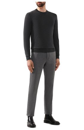 Мужской шерстяной джемпер DOLCE & GABBANA темно-серого цвета по цене 57900 руб., арт. GX550T/JAV0P | Фото 2 Мужской шерстяной джемпер DOLCE & GABBANA темно-серого цвета, арт. GX550T/JAV0P | Фото 2 (Статус проверки: Проверена категория, Проверено; Длина (для топов): Стандартные; Мужское Кросс-КТ: Джемперы; Рукава: Длинные; Материал внешний: Шерсть; Принт: Без принта; Вырез: Круглый)