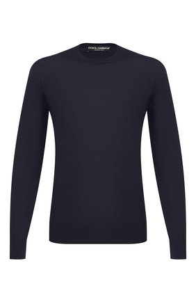 Мужской шерстяной джемпер DOLCE & GABBANA синего цвета по цене 57900 руб., арт. GX550T/JAV0P | Фото 1 Мужской шерстяной джемпер DOLCE & GABBANA синего цвета, арт. GX550T/JAV0P | Фото 1 (Материал внешний: Шерсть; Статус проверки: Проверена категория; Длина (для топов): Стандартные; Рукава: Длинные; Мужское Кросс-КТ: Джемперы; Принт: Без принта; Вырез: Круглый)