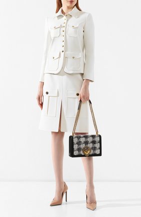 Женская сумка devotion medium DOLCE & GABBANA светло-серого цвета по цене 139500 руб., арт. BB6651/AA777 | Фото 2 Женская сумка devotion medium DOLCE & GABBANA светло-серого цвета, арт. BB6651/AA777 | Фото 2