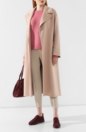 Женские замшевые кеды SANTONI бордового цвета по цене 25950 руб., арт. WBCE60447B0ARGSGB40 | Фото 2 Женские замшевые кеды SANTONI бордового цвета, арт. WBCE60447B0ARGSGB40 | Фото 2