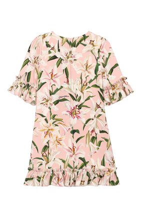 Детское платье из вискозы DOLCE & GABBANA светло-розового цвета по цене 35650 руб., арт. L51DR4/FSRLP/2-6 | Фото 2 Детское платье из вискозы DOLCE & GABBANA светло-розового цвета, арт. L51DR4/FSRLP/2-6 | Фото 2
