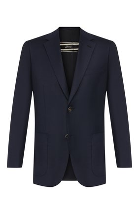 Мужской шерстяной пиджак BRIONI темно-синего цвета по цене 441000 руб., арт. RGH00U/08A5P/PARLAMENT0 | Фото 1 Мужской шерстяной пиджак BRIONI темно-синего цвета, арт. RGH00U/08A5P/PARLAMENT0 | Фото 1 (Материал подклада: Купро; Материал внешний: Шерсть; Длина (для топов): Стандартные; Статус проверки: Проверена категория; Рукава: Длинные; 1-2-бортные: Однобортные; Пиджаки М: Прямой; Случай: Формальный; Стили: Классический)