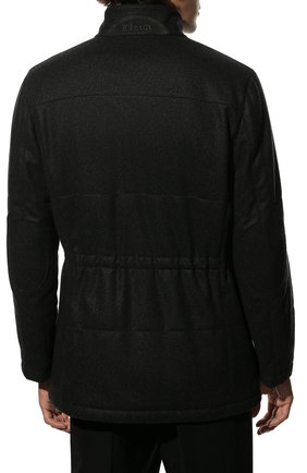 Мужская кашемировая куртка KITON темно-серого цвета, арт. UW0608MV03S04 | Фото 4 (Кросс-КТ: Куртка; Мужское Кросс-КТ: шерсть и кашемир, Верхняя одежда; Материал внешний: Шерсть, Кашемир; Рукава: Длинные; Длина (верхняя одежда): До середины бедра; Материал подклада: Синтетический материал; Статус проверки: Проверена категория)