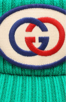Женский шерстяной козырек GUCCI зеленого цвета по цене 20700 руб., арт. 577825/3GD55 | Фото 3 Женский шерстяной козырек GUCCI зеленого цвета, арт. 577825/3GD55 | Фото 3