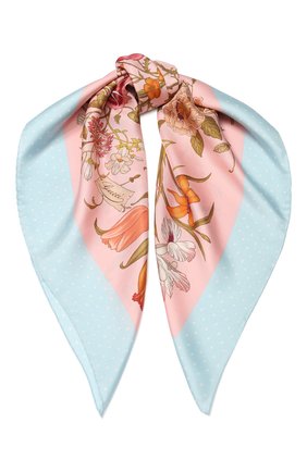 Женский шелковый платок GUCCI розового цвета по цене 36700 руб., арт. 577840/3G001 | Фото 1 Женский шелковый платок GUCCI розового цвета, арт. 577840/3G001 | Фото 1
