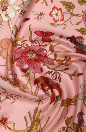 Женский шелковый платок GUCCI розового цвета по цене 36700 руб., арт. 577840/3G001 | Фото 2 Женский шелковый платок GUCCI розового цвета, арт. 577840/3G001 | Фото 2