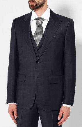 Мужской шерстяной костюм-тройка ERMENEGILDO ZEGNA темно-синего цвета по цене 244000 руб., арт. 616508/327B25 | Фото 2 Мужской шерстяной костюм-тройка ERMENEGILDO ZEGNA темно-синего цвета, арт. 616508/327B25 | Фото 2