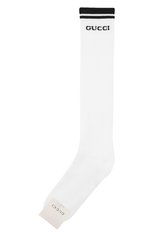 Мужские хлопковые носки GUCCI белого цвета, арт. 497462/4G293 | Фото 1 (Кросс-КТ: бельё; Материал внешний: Хлопок; Статус проверки: Проверено, Проверена категория)
