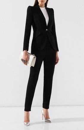 Женский жакет ALEXANDER MCQUEEN черного цвета по цене 144000 руб., арт. 585442/QEAAA | Фото 2 Женский жакет ALEXANDER MCQUEEN черного цвета, арт. 585442/QEAAA | Фото 2