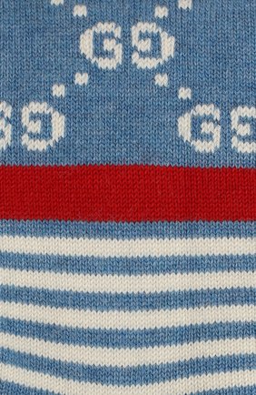 Детские хлопковые носки GUCCI голубого цвета, арт. 556637/3K111 | Фото 2 (Материал: Текстиль, Хлопок; Статус проверки: Проверено, Проверена категория; Кросс-КТ: Носки)
