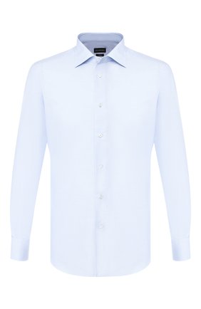 Мужская хлопковая сорочка ERMENEGILDO ZEGNA голубого цвета по цене 32950 руб., арт. 601030/9MS0BR | Фото 1 Мужская хлопковая сорочка ERMENEGILDO ZEGNA голубого цвета, арт. 601030/9MS0BR | Фото 1 (Мужское Кросс-КТ: Сорочка-одежда; Длина (для топов): Стандартные; Материал внешний: Хлопок; Статус проверки: Проверена категория, Проверено; Рукава: Длинные; Принт: Однотонные; Случай: Формальный; Манжеты: На пуговицах; Воротник: Акула)
