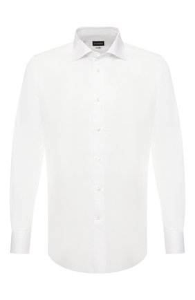 Мужская хлопковая сорочка ERMENEGILDO ZEGNA белого цвета по цене 38350 руб., арт. 601222/9RS0BR | Фото 1 Мужская хлопковая сорочка ERMENEGILDO ZEGNA белого цвета, арт. 601222/9RS0BR | Фото 1 (Статус проверки: Проверено, Проверена категория; Длина (для топов): Стандартные; Материал внешний: Хлопок; Рукава: Длинные; Случай: Формальный; Воротник: Акула; Мужское Кросс-КТ: Сорочка-одежда; Принт: Однотонные; Манжеты: На пуговицах)