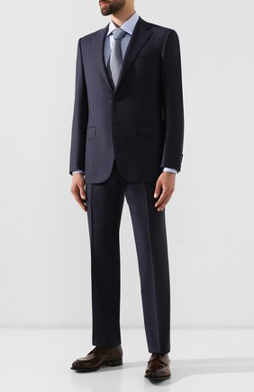 Мужская хлопковая сорочка ERMENEGILDO ZEGNA голубого цвета по цене 28950 руб., арт. 604005/9MS0PA | Фото 2 Мужская хлопковая сорочка ERMENEGILDO ZEGNA голубого цвета, арт. 604005/9MS0PA | Фото 2 (Статус проверки: Проверено, Проверена категория; Мужское Кросс-КТ: Сорочка-одежда; Рукава: Длинные; Длина (для топов): Стандартные; Материал внешний: Хлопок; Принт: Однотонные; Случай: Формальный; Манжеты: На пуговицах; Воротник: Кент)