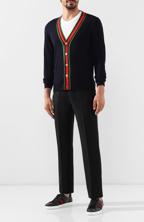 Мужские кеды new ace GUCCI черного цвета по цене 43900 руб., арт. 429445/G0K20 | Фото 2 Мужские кеды new ace GUCCI черного цвета, арт. 429445/G0K20 | Фото 2