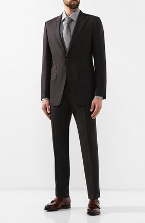 Мужская хлопковая сорочка TOM FORD черно-белого цвета по цене 49400 руб., арт. 6FT720/94S1JE | Фото 2 Мужская хлопковая сорочка TOM FORD черно-белого цвета, арт. 6FT720/94S1JE | Фото 2