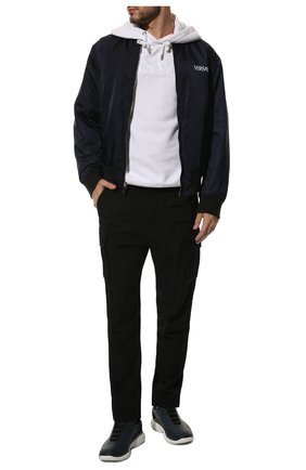 Мужские кожаные кроссовки Z ZEGNA темно-синего цвета по цене 36100 руб., арт. A4121X-LHGTE | Фото 2 Мужские кожаные кроссовки Z ZEGNA темно-синего цвета, арт. A4121X-LHGTE | Фото 2