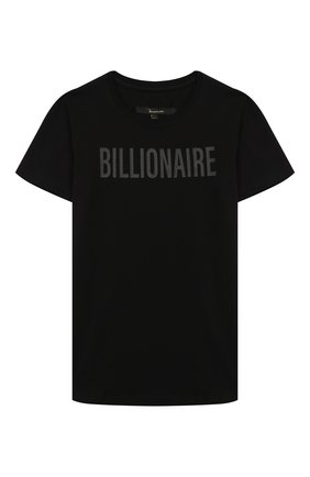 Детская хлопковая футболка BILLIONAIRE черного цвета по цене 11250 руб., арт. BTK0748 | Фото 1 Детская хлопковая футболка BILLIONAIRE черного цвета, арт. BTK0748 | Фото 1