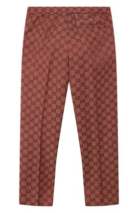 Детские хлопковые брюки GUCCI бордового цвета по цене 24100 руб., арт. 574015/XWAEZ | Фото 2 Детские хлопковые брюки GUCCI бордового цвета, арт. 574015/XWAEZ | Фото 2