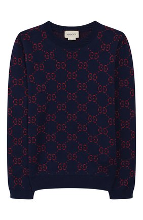 Детский хлопковый пуловер GUCCI синего цвета по цене 30950 руб., арт. 571723/XKAEF | Фото 1 Детский хлопковый пуловер GUCCI синего цвета, арт. 571723/XKAEF | Фото 1 (Материал внешний: Хлопок; Рукава: Длинные; Статус проверки: Проверено; Девочки Кросс-КТ: Пуловер-одежда; Принт: С принтом; Ростовка одежда: 10 - 11 лет | 140 - 146см, 12 лет | 152 см, 6 лет | 116 см, 8 лет | 128 см)