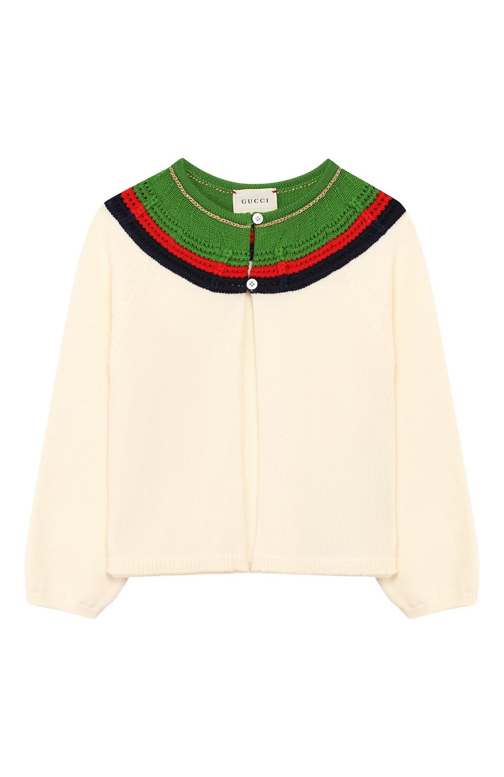 Детский шерстяной кардиган GUCCI белого цвета, арт. 571711/XKATT | Фото 1