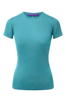 Женская шелковая футболка RALPH LAUREN бирюзового цвета по цене 53250 руб., арт. 290710199 | Фото 1 Женская шелковая футболка RALPH LAUREN бирюзового цвета, арт. 290710199 | Фото 1