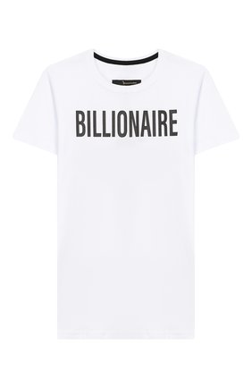 Детская хлопковая футболка BILLIONAIRE белого цвета по цене 11250 руб., арт. BTK0748 | Фото 1 Детская хлопковая футболка BILLIONAIRE белого цвета, арт. BTK0748 | Фото 1