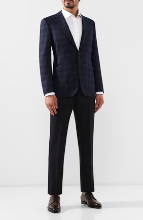 Мужские шерстяные брюки ERMENEGILDO ZEGNA темно-синего цвета по цене 47500 руб., арт. 612F00/75F812 | Фото 2 Мужские шерстяные брюки ERMENEGILDO ZEGNA темно-синего цвета, арт. 612F00/75F812 | Фото 2