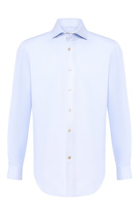 Мужская хлопковая сорочка KITON голубого цвета по цене 64500 руб., арт. UCIH0708508 | Фото 1 Мужская хлопковая сорочка KITON голубого цвета, арт. UCIH0708508 | Фото 1