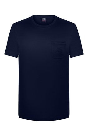Мужская хлопковая футболка PAUL&SHARK темно-синего цвета, арт. C0P1011/C00 | Фото 1 (Рукава: Короткие; Статус проверки: Проверено, Проверена категория; Материал внешний: Хлопок; Длина (для топов): Стандартные; Принт: Без принта; Стили: Кэжуэл)