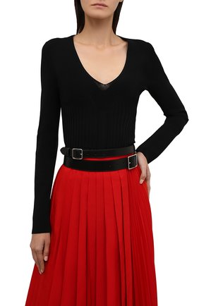 Женский кожаный ремень ALEXANDER MCQUEEN черного цвета, арт. 585977/1BR0I | Фото 2 (Статус проверки: Проверена категория)