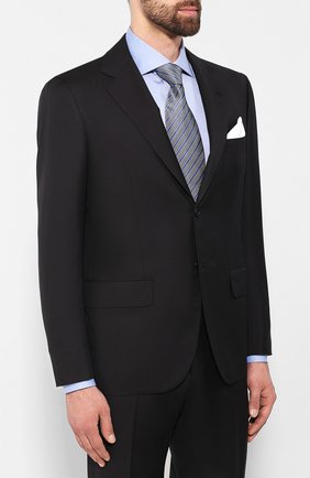 Мужской шерстяной костюм KITON черного цвета по цене 643500 руб., арт. UA81K01270 | Фото 2 Мужской шерстяной костюм KITON черного цвета, арт. UA81K01270 | Фото 2 (Материал внешний: Шерсть; Рукава: Длинные; Материал подклада: Купро; Костюмы М: Однобортный; Стили: Классический)