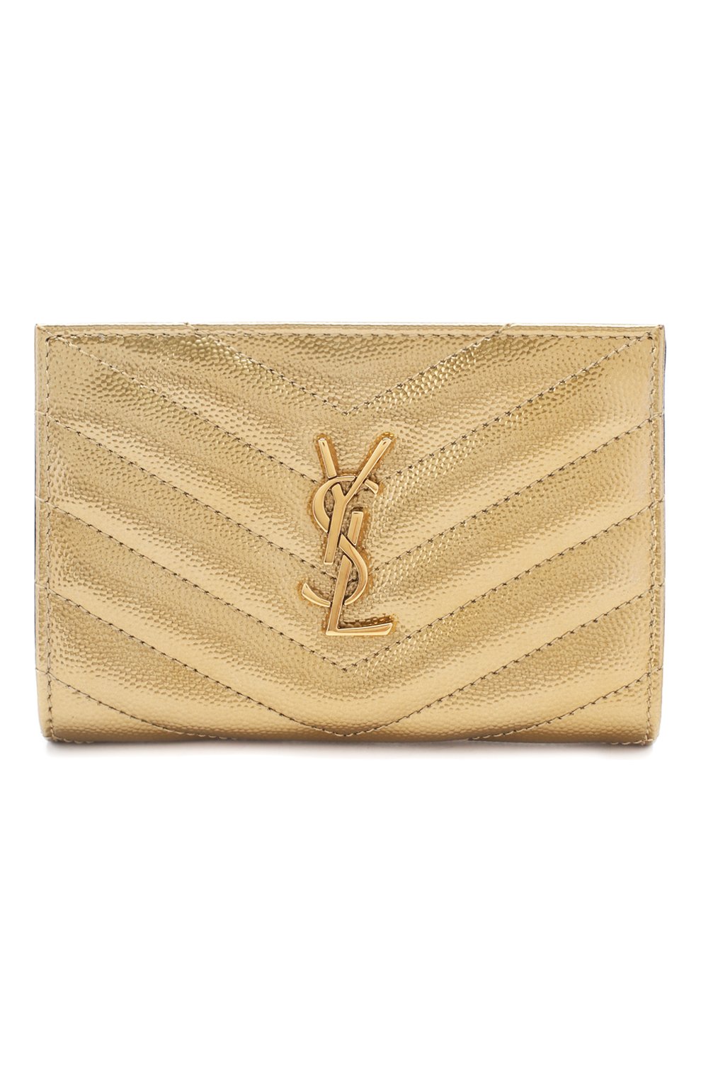 Женские кожаное портмоне monogram SAINT LAURENT золотого цвета, арт. 575974/03X07 | Фото 1