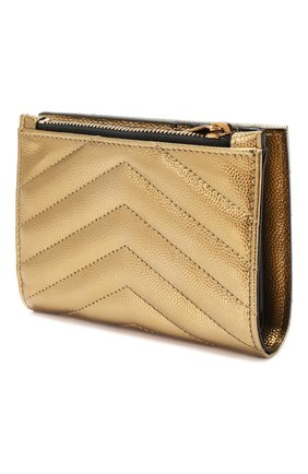 Женские кожаное портмоне monogram SAINT LAURENT золотого цвета по цене 31800 руб., арт. 575974/03X07 | Фото 2 Женские кожаное портмоне monogram SAINT LAURENT золотого цвета, арт. 575974/03X07 | Фото 2