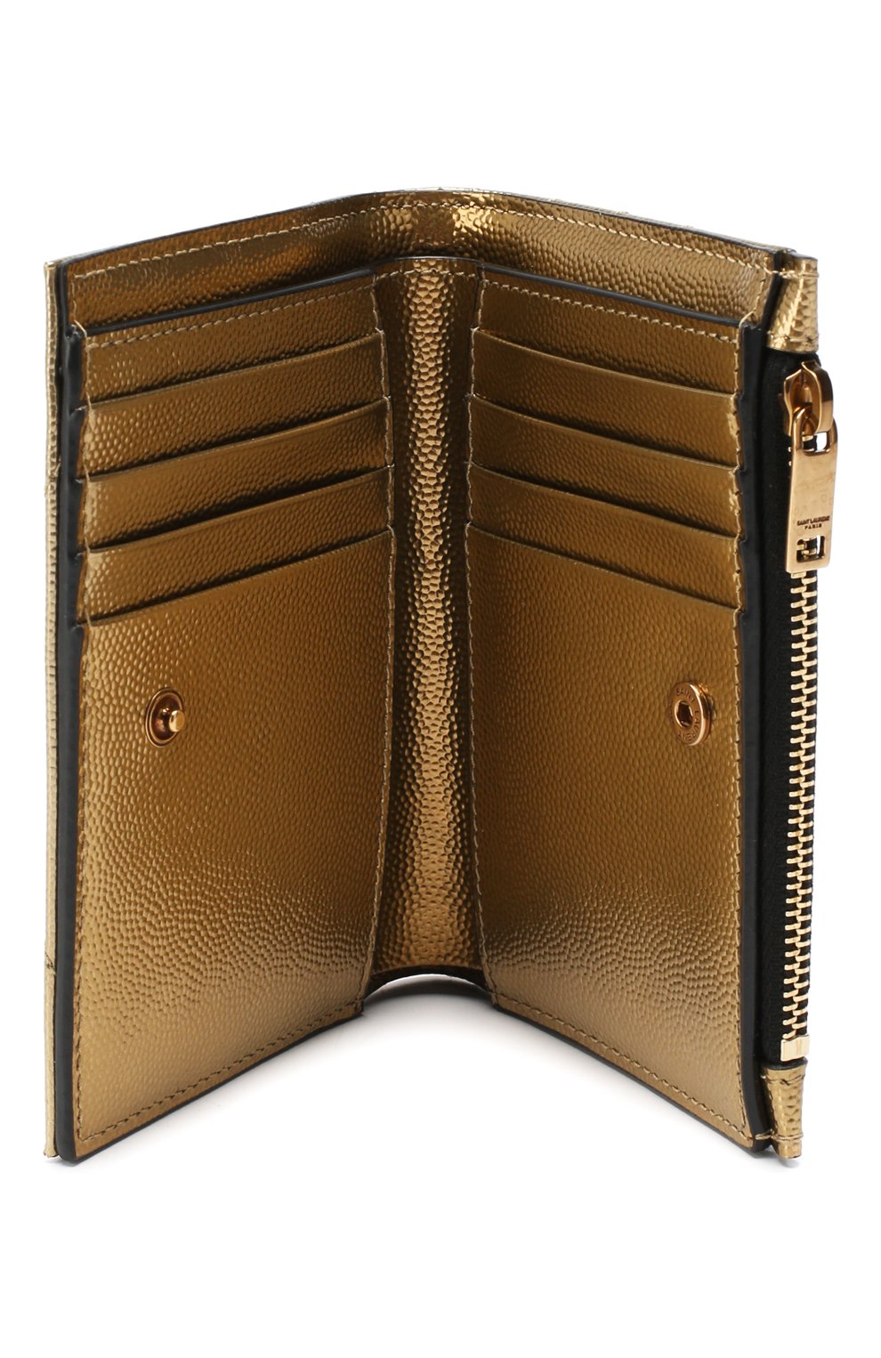 Женские кожаное портмоне monogram SAINT LAURENT золотого цвета по цене 31800 руб., арт. 575974/03X07 | Фото 3 Женские кожаное портмоне monogram SAINT LAURENT золотого цвета, арт. 575974/03X07 | Фото 3