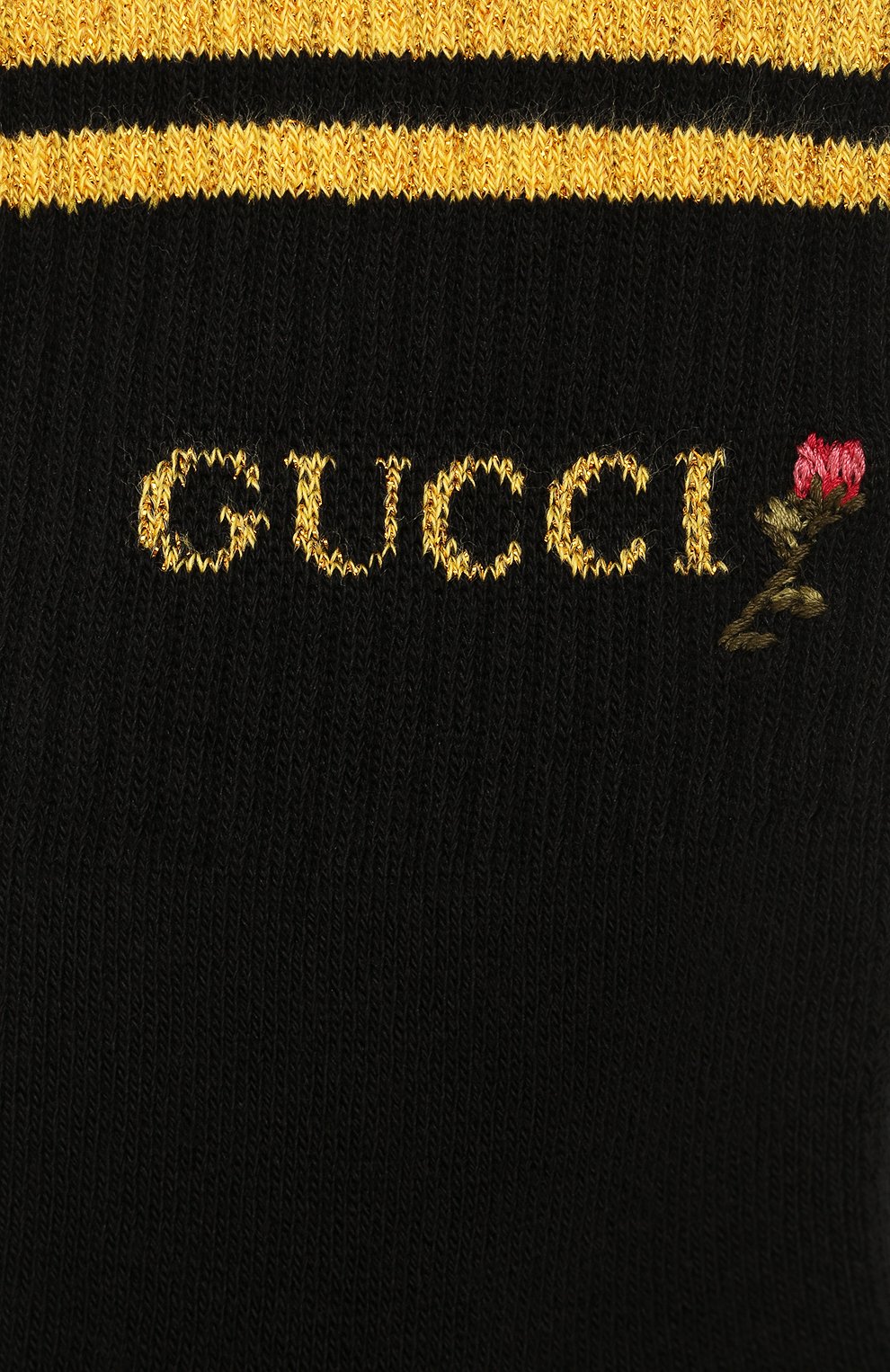 Женские хлопковые носки GUCCI черного цвета по цене 9200 руб., арт. 579316/3GD70 | Фото 2 Женские хлопковые носки GUCCI черного цвета, арт. 579316/3GD70 | Фото 2