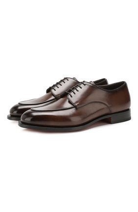 Мужской кожаные дерби SANTONI темно-коричневого цвета по цене 76050 руб., арт. MCC016821MC3HVVDT50 | Фото 1 Мужской кожаные дерби SANTONI темно-коричневого цвета, арт. MCC016821MC3HVVDT50 | Фото 1