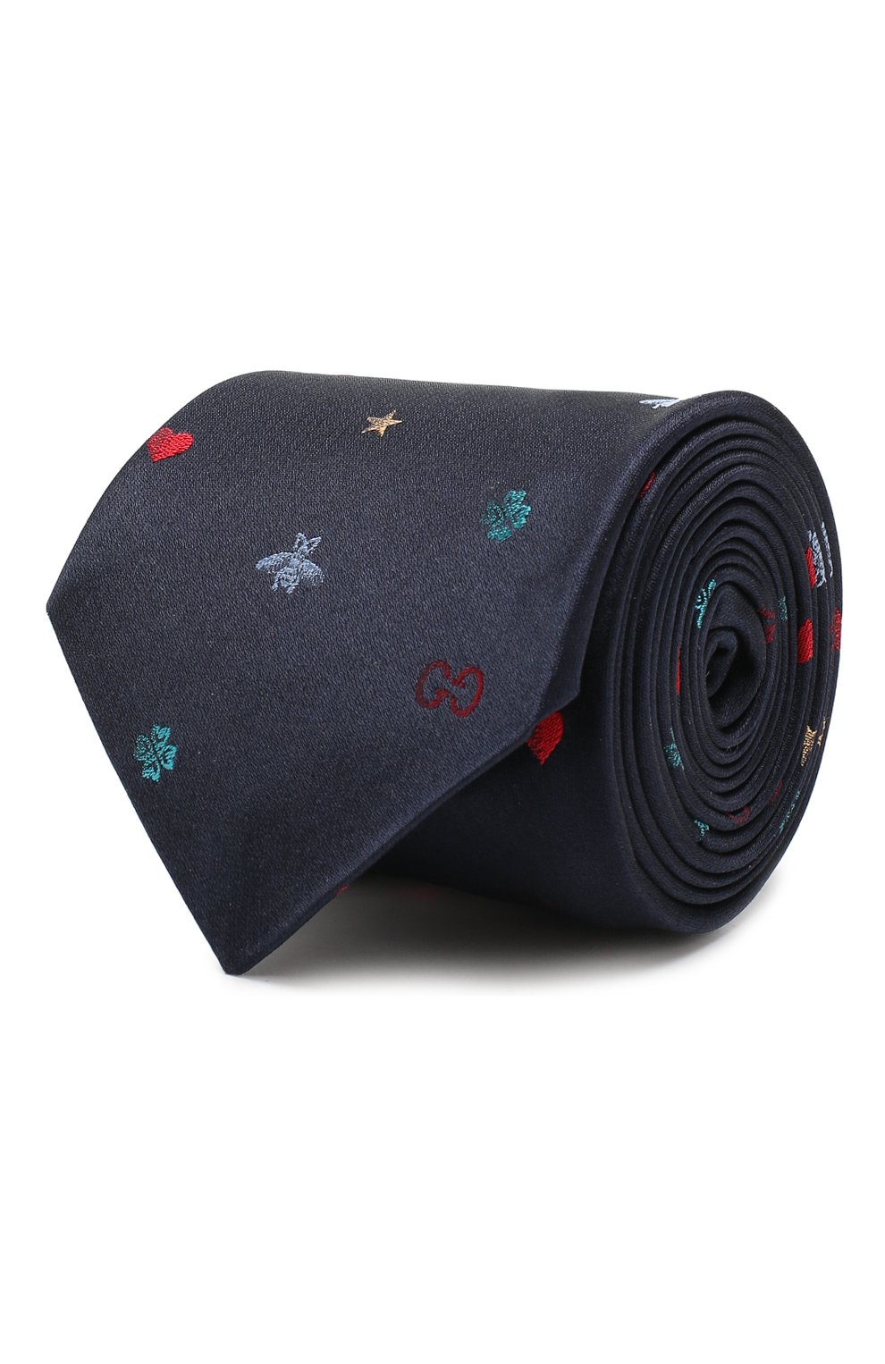 Мужской шелковый галстук GUCCI синего цвета, арт. 571819/4E002 | Фото 1