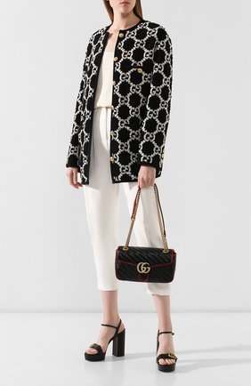 Женская сумка gg marmont GUCCI черная цвета, арт. 443497/00LFX купить в ЦУМ | Фото №2 Сумка GG Marmont Gucci черная цвета | Фото №2