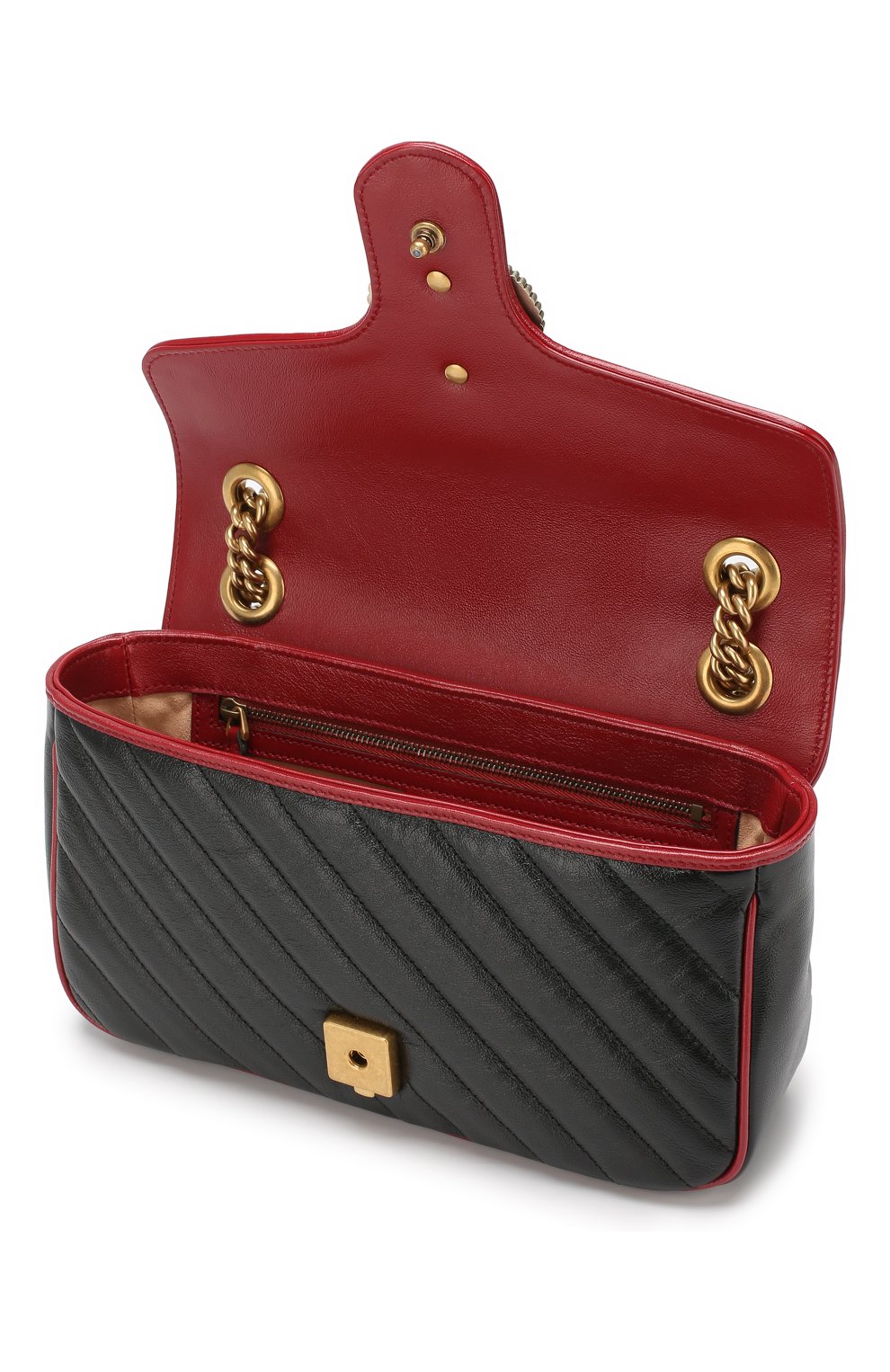 Женская сумка gg marmont GUCCI черная цвета, арт. 443497/00LFX купить в ЦУМ | Фото №4 Сумка GG Marmont Gucci черная цвета | Фото №4